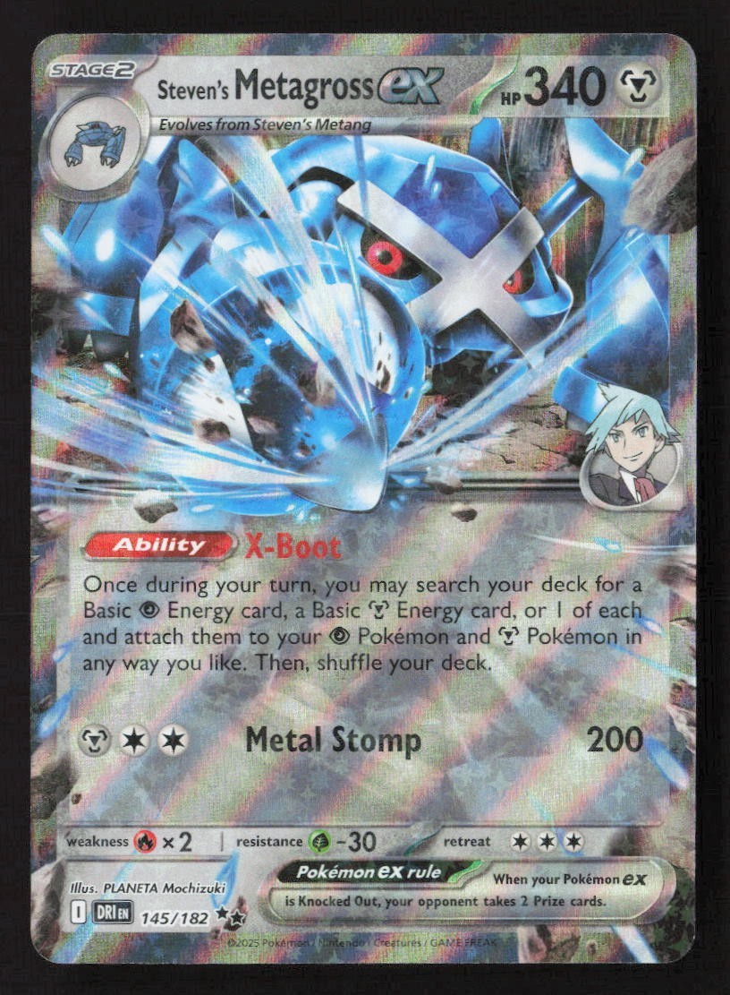 Steven's Metagross ex 145/182 Double Rare Destined Rivals Pokemon NM