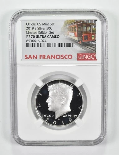 2019-S PF70 Silver Kennedy Half Dollar US Mint Set NGC Limited Edition *8543