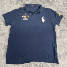 Polo Ralph Lauren SZ XL Navy Big Pony 2 Cotton Shirt PRL Yacht Club Men  s VTG
