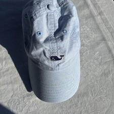Vineyard Vines Chrambray Hat Baseball Cap Whale Logo Adjustable Strap Blue Adult