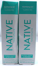 2Pk- Native Peppermint Fluoride Free Toothpaste, 4.1 Oz Each, Exp. 8/27