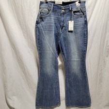 Judy Blue NWT Women's 14W High Waist Flare Double Button Jeans 32 X 32.5