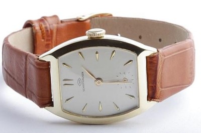 Rar! IWC Schaffhausen Damen Uhr 14k 585 Gold Handaufzug 50er Jahre überholt -