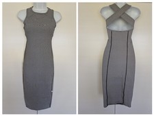 Lululemon Picnic Play Dress Gingham White Black Open Back Shelf Bra midi checker
