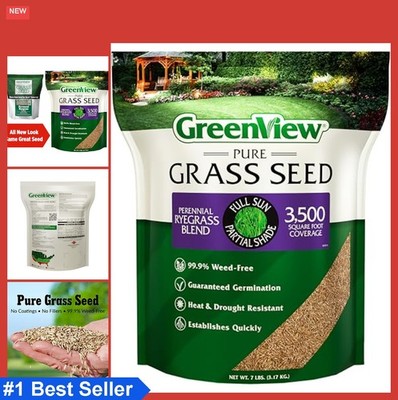 Perennial Ryegrass Blend Grass Seed 7 lb Bag Covers 3500 sq ft Sun Shade