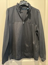 Perry Ellis Gray Pullover Quarter Zip Men  s Size M Lightweight And Breathable