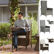 Rattan Garden Recliner Chair with Adjustable Backrest