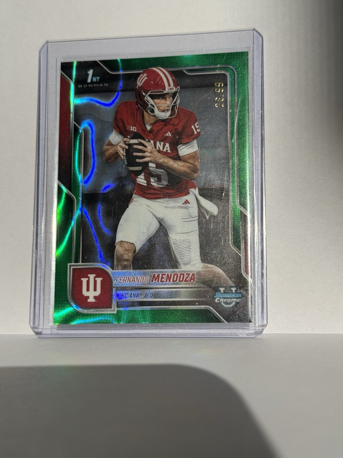 Fernando Mendoza 2025 Bowman U Chrome Green Lava Refractor /99 1st Bowman RC