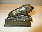 Vintage Lion Petroleum Products Bronze Lion Paperweight