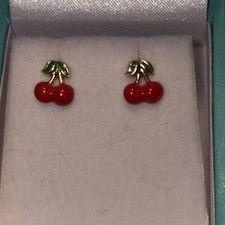 14k Cherry Earring Studs