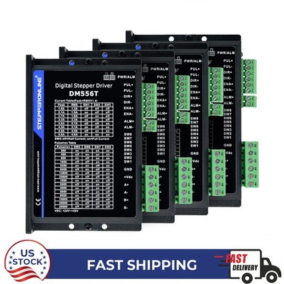 STEPPERONLINE 4pcs DM556T Nema 23/24 Stepper Motor Driver 1.8-5.6A 20-50VDC CNC