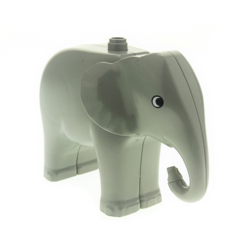 1X Lego Duplo Animal Elephant B-Ware Worn Light Gray Zoo Circus 2177C01PB01
