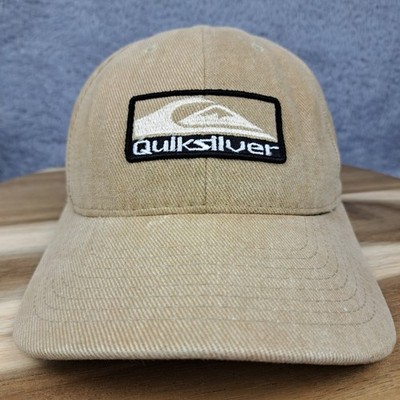 Vintage Quicksilver Essentials Hat Cap Snapback Beige Surf Made In USA 90s Rare