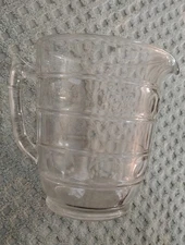 Vintage Ribbed Glass Pitcher