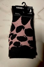 New Men's VANS Designer Sport Skater Surfer Crew Cut Socks Gray Pink Animal