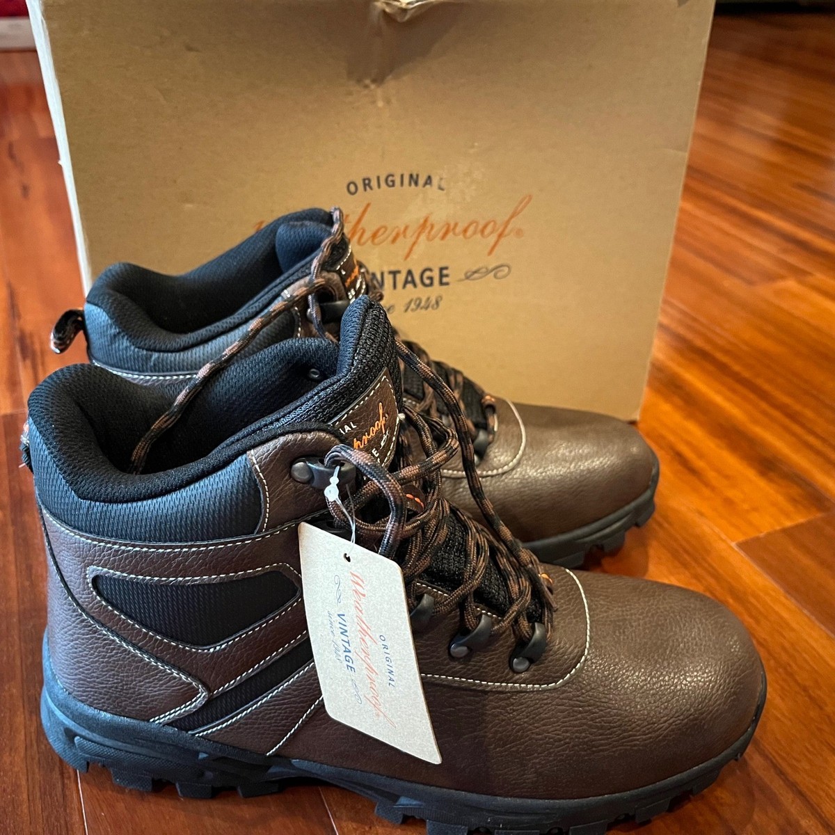 Weatherproof Vintage Jasper Boots Brown Hiking Rugged Trail Laceup New Men‎ 10M Heritage Weatherproof Men main image 3