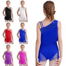 Kids Girls Leotard Lyrical Dancewear Figure Skating Bodysuit Ballroom One Piece