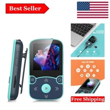 Blue 64GB Bluetooth 5.3 MP3 Player with FM Radio & Pedometer