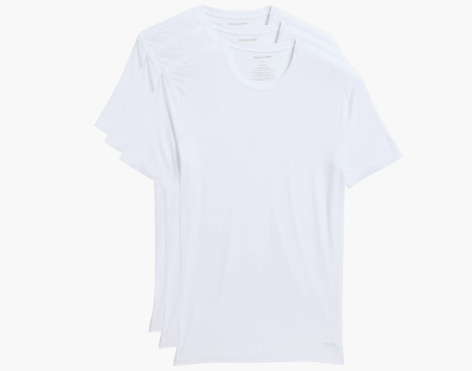 Tommy John Men's White 3 Pack Second Skin Crewneck Undershirt, Large - second product detail image