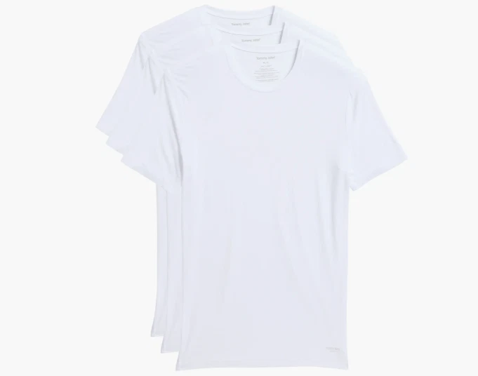 Tommy John Men's White 3 Pack Second Skin Crewneck Undershirt, Large - product detail image 2