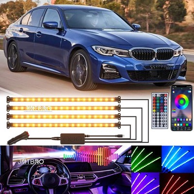 4x72LED RGB Light Interior Floor Atmosphere Lamp APP For 3 Series E36 E91 E92 M3