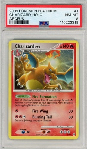 2009 Pokemon Platinum Arceus Charizard Holo #1 PSA 8 NM