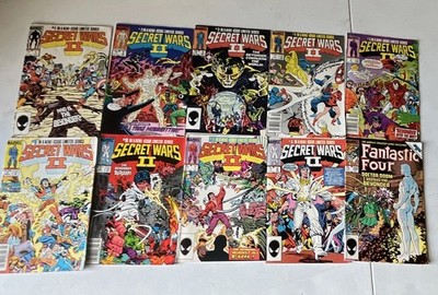 Secret Wars II #1-9 Complete Set + Fantastic Four #288 Marvel Comic Lot