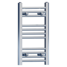 Chrome Ladder Heated Towel Rail Radiator | Small Flat Narrow Bathroom Warmer