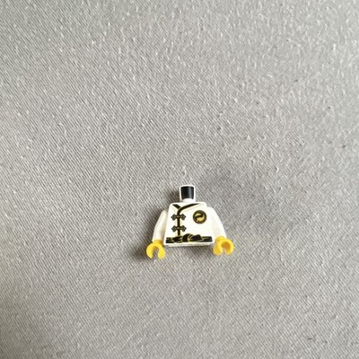LEGO Minifigur Torso weiß mit gold/schwarzem Aufdruck, gelbe Hände, 1 Teil