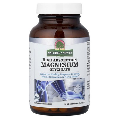 2 X Nature's Answer, Magnesium Glycinate, High Absorption, 90 Vegetarian Capsul