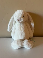 Jellycat Authentic Medium Cream Bashful Twinkle Star Bunny Plush NWT