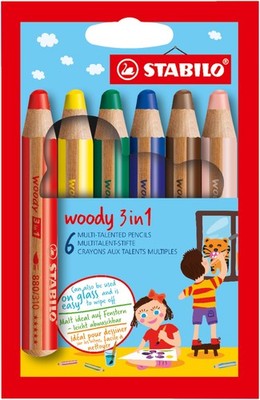 Multi-Talented Pencil woody 3 in 1 - Pack of 6 - Assorted Colors