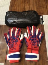 Reusch Attrakt Freegel Gold Finger Support Goalkeeper Gloves Size 8 Red/white/bl