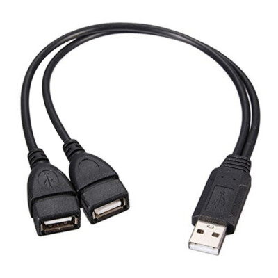 USB 2.0 A Male To 2 Dual Female Jack Y Splitter Hub Adapter Power FAST *1