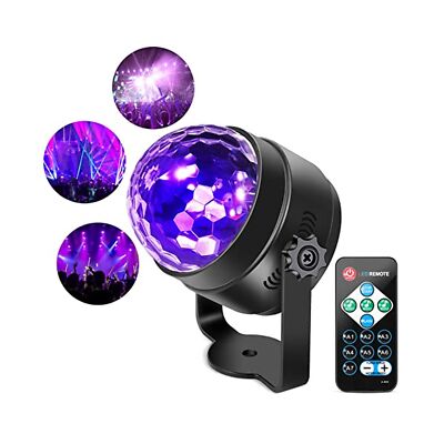 Litake UV Black Light for Glow Party, 6W LED Disco Ball Strobe Lights for Dar...