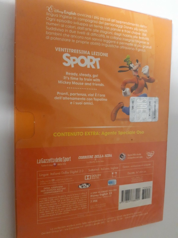 Dvd N°23 Sport Disney English New Sealed Corriere Della Sera Course Of