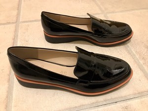 ladies black leather flat shoes uk