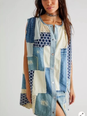 let me be denim patchwork shirt dress Blue Denim Patchwork Mini Dress Women Casual Short Sleeve Button Frayed Dresses Summer Dress B Photo Color XS at Amazon Women's Clothing store