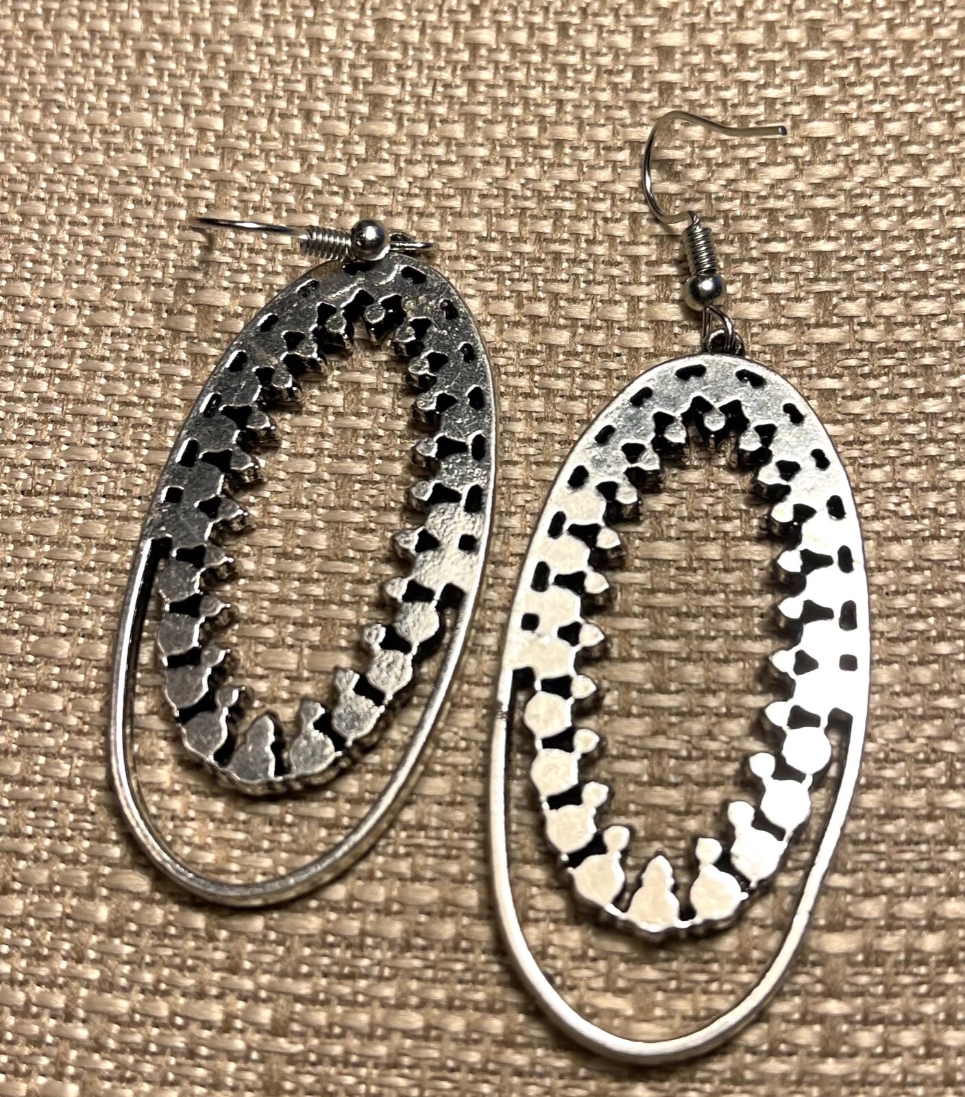 Lovely Statement Oval Dangle Dark Blue Rhinestone… - image 5