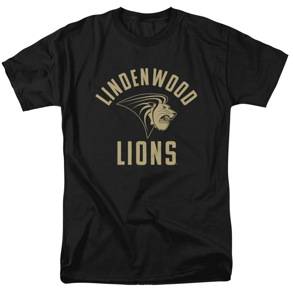 Lindenwood University (Sr Apparel) Adult T-Shirt One Color Logo, Black, S-5XL