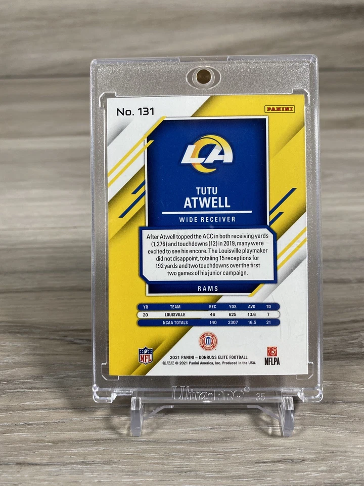 2021 Panini Donruss Elite Tutu Atwell RC /49 Gold #131 - Image 2 of 3