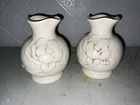 2 Vintage RED WING Pottery Magnolia VASE " 6 1/2''Tall Tulip Opening Eggshell