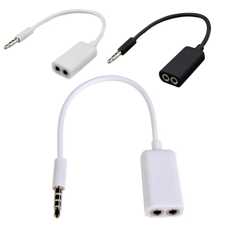 3.5mm TRRS Male Jack 2x Headphone Adapter Splitter for Samsung Smartphone Tablet - Image 3 of 3