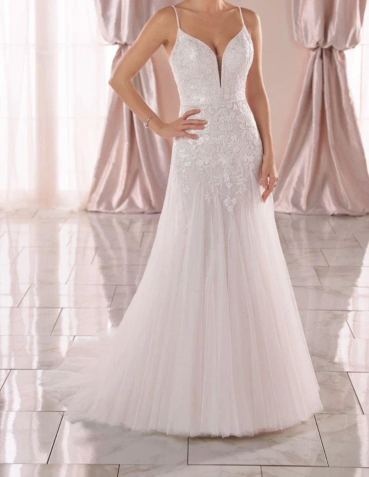 Stella York 6968 цветочный кружева русалки свадебное платье с блестящий тюль 12 (образец) - Изображение 4 из 4