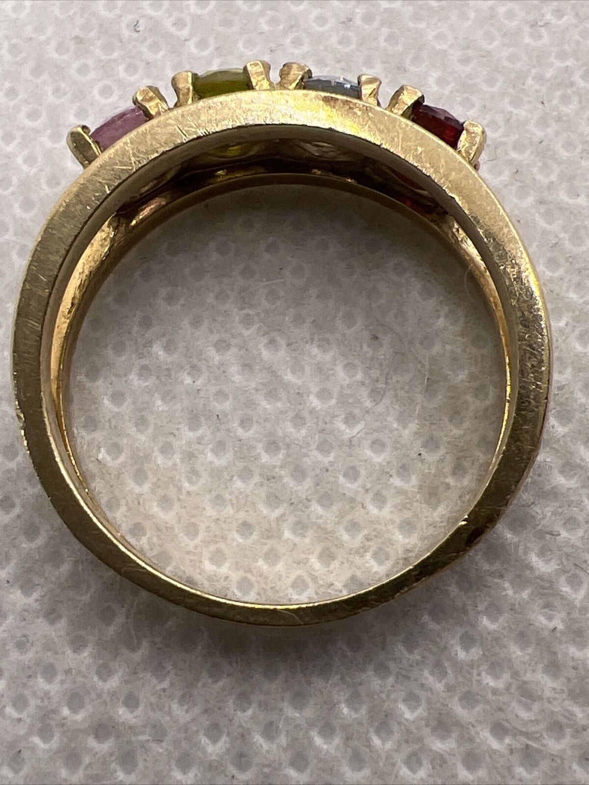 Solid 10K Yellow Gold Created Ruby & Sapphire Mul… - image 5