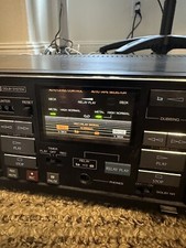 Vintage Sansui Stereo Double Cassette Deck D-75BW For Parts or Repair Powers On