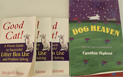 3 - Good Cat (litter box use) Books and 1 - Dog Heaven Book
