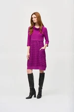 Joseph Ribkoff Bubble Textured Cowl Neck Cocoon Dress 243114