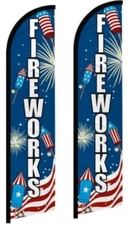 Fireworks Windless King Size Polyester Flag without pole pack of 2