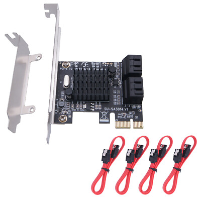 PCI Express PCIe to SATA3.0 4-Port SATA III Expansion Controller Adapter Card 6G